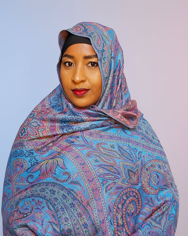 Pashmina - bleu/rose