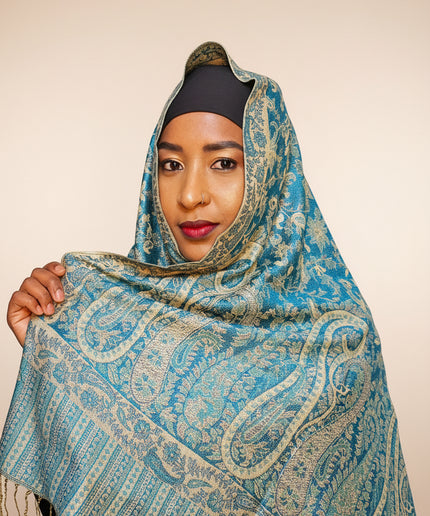 Pashmina - turquoise/beige