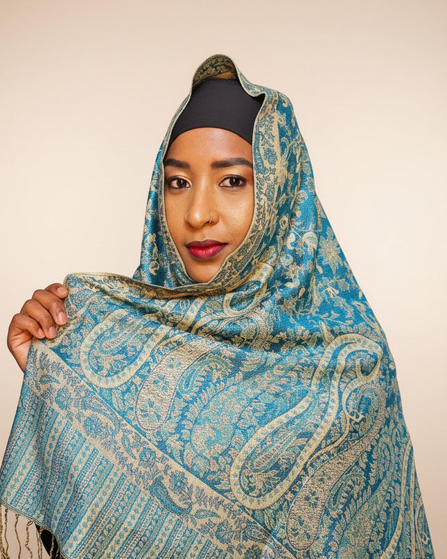 Pashmina - turquoise/beige
