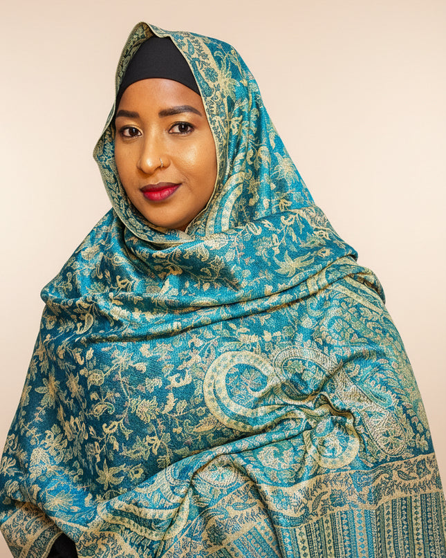 Pashmina - turquoise/beige