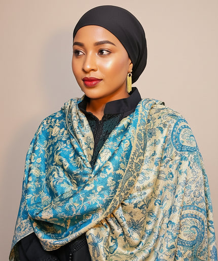 Pashmina - turquoise/beige