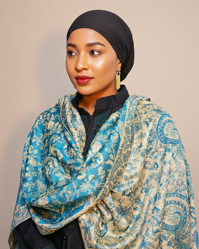 Pashmina - turquoise/beige