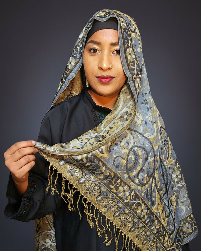 Pashmina - Bleu/marron