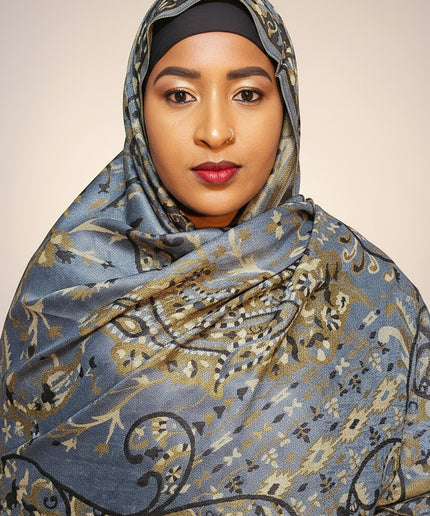 Pashmina - Bleu/marron