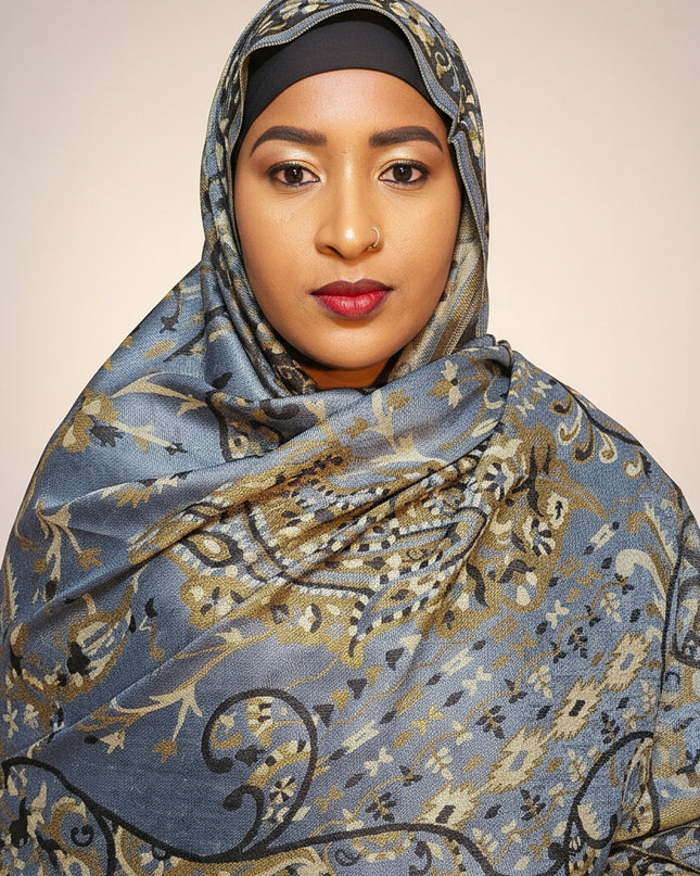 Pashmina - Bleu/marron