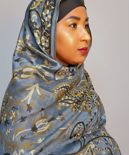 Pashmina - Bleu/marron