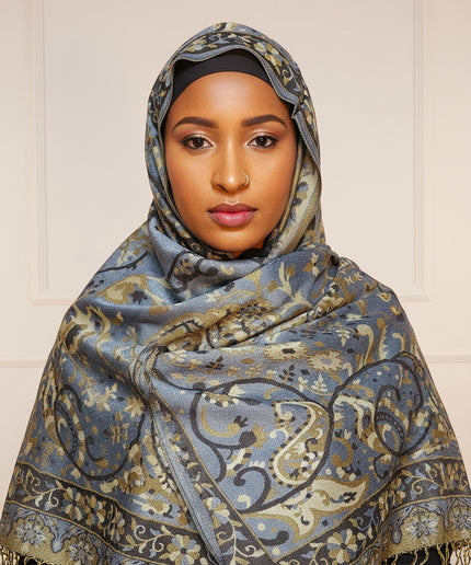 Pashmina - Bleu/marron