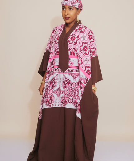 Boubou crêpe classy - Bordeaux