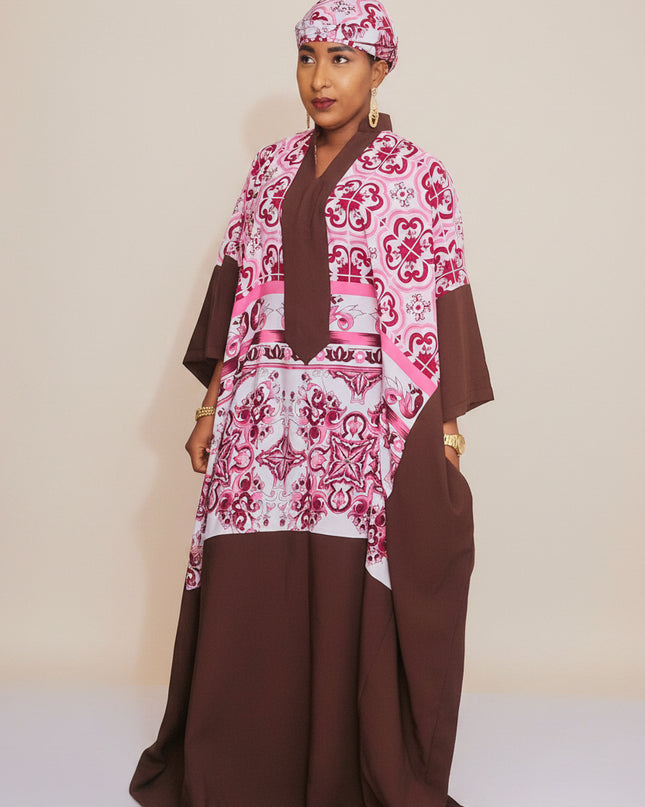 Boubou crêpe classy - Bordeaux
