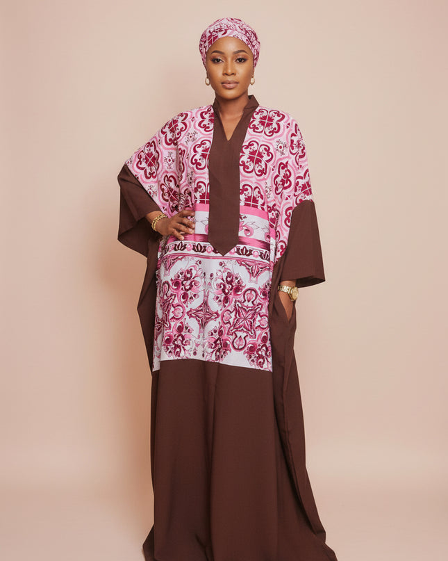 Boubou crêpe classy - Bordeaux
