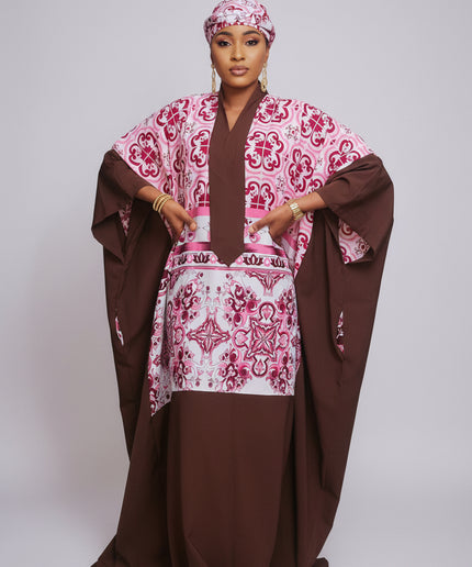 Boubou crêpe classy - Bordeaux