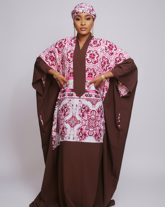 Boubou crêpe classy - Bordeaux
