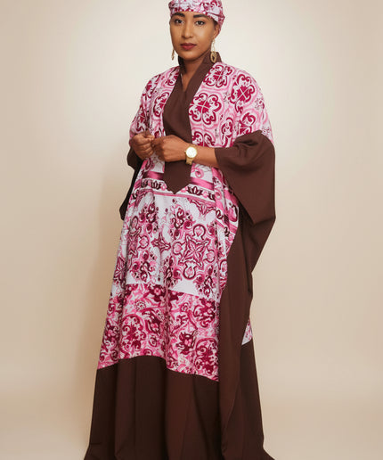 Boubou crêpe classy - Bordeaux