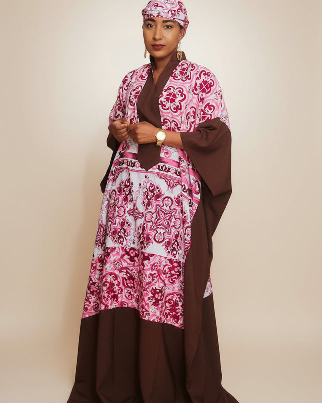Boubou crêpe classy - Bordeaux