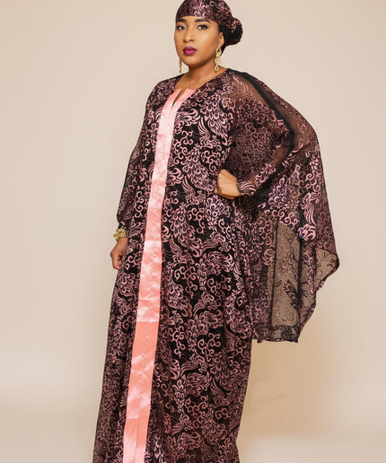 Robe dentelle chantilly - Rose noir