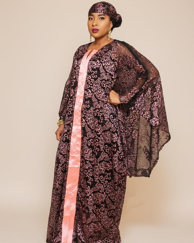 Robe dentelle chantilly - Rose noir