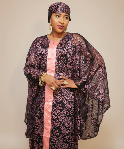 Robe dentelle chantilly - Rose noir