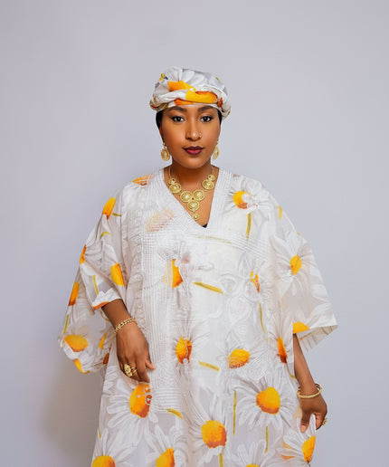 Boubou 2pcs organza - Blanc