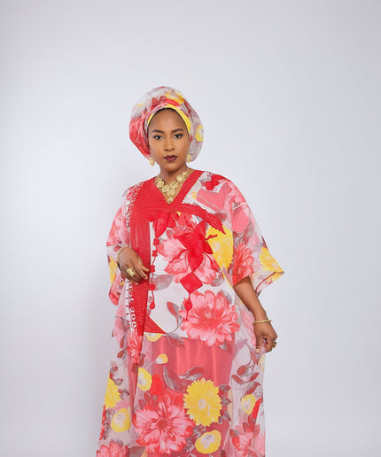 Ensemble 2en1 organza - Rouge