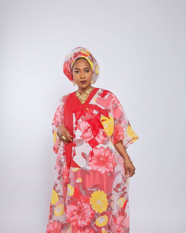 Ensemble 2en1 organza - Rouge