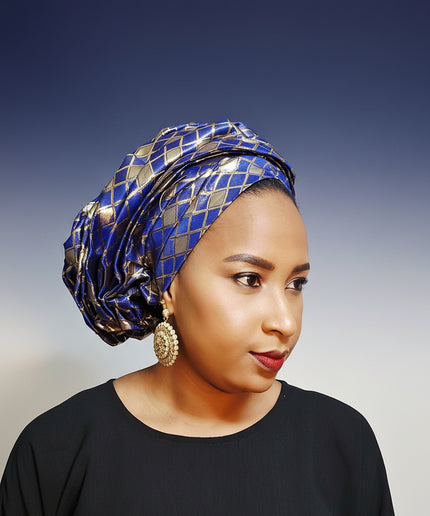 Turban chapeau rembourré - Bleu