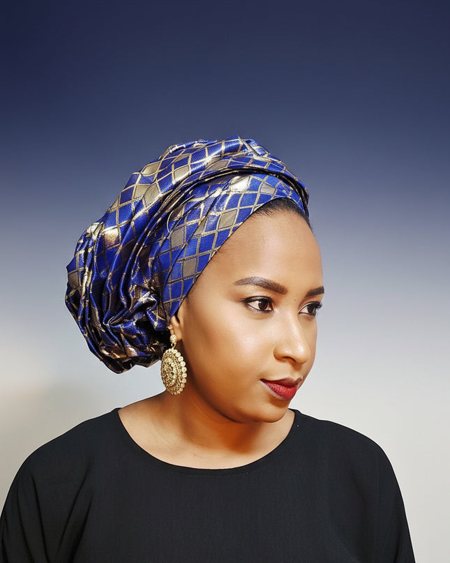 Turban chapeau rembourré - Bleu