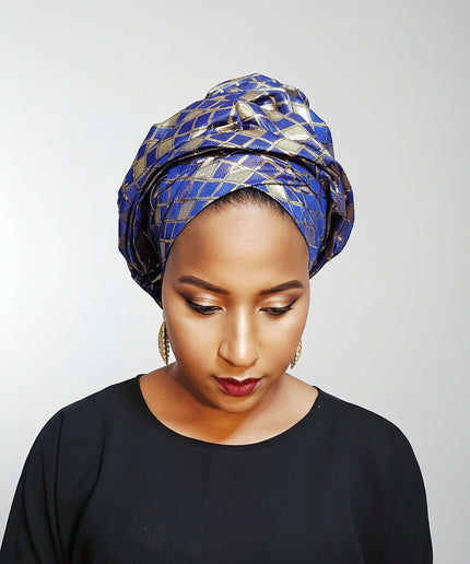 Turban chapeau rembourré - Bleu