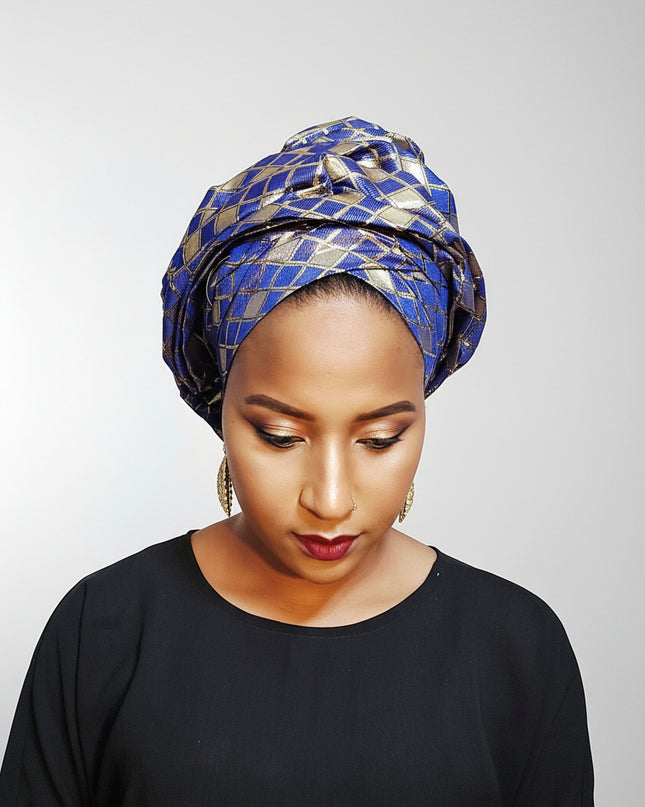 Turban chapeau rembourré - Bleu