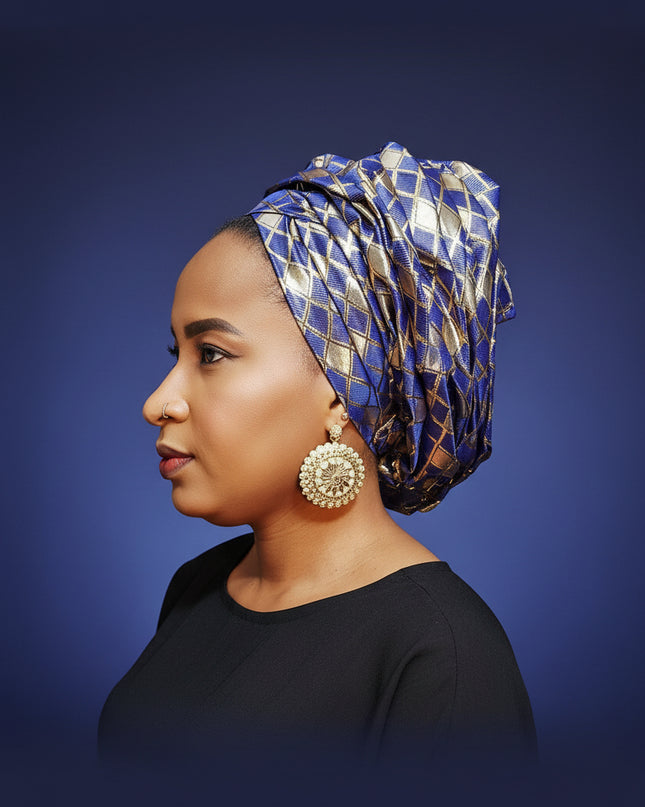 Turban chapeau rembourré - Bleu