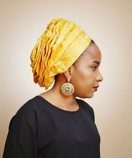 Turban chapeau rembourré - Jaune