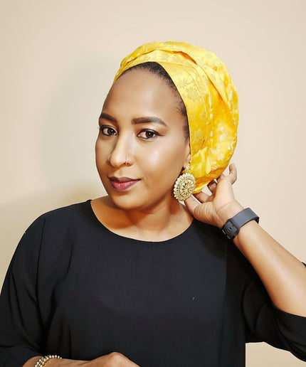Turban chapeau rembourré - Jaune