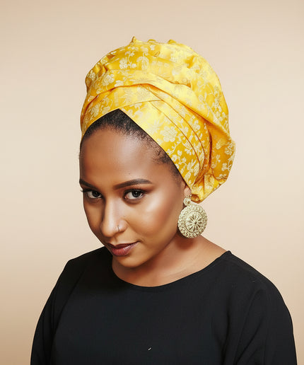 Turban chapeau rembourré - Jaune