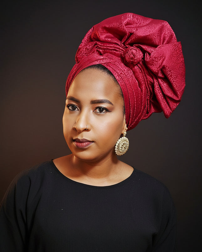 Turban chapeau éventail - Rouge