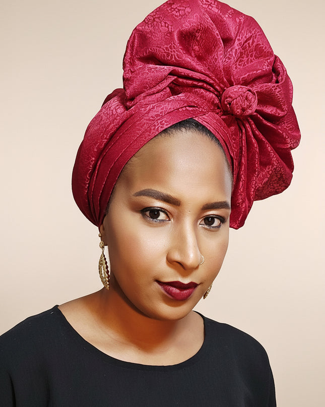 Turban chapeau éventail - Rouge
