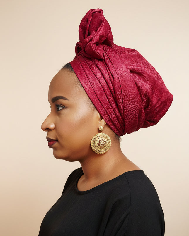 Turban chapeau éventail - Rouge