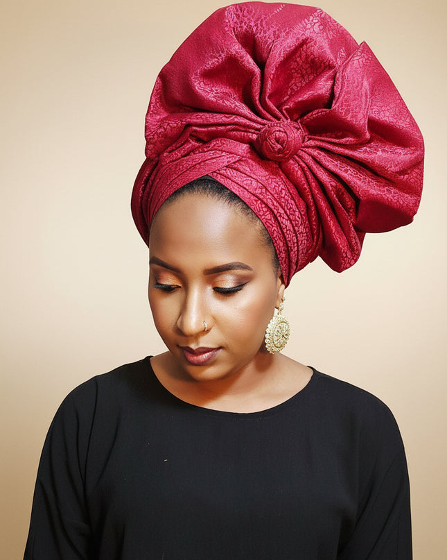 Turban chapeau éventail - Rouge