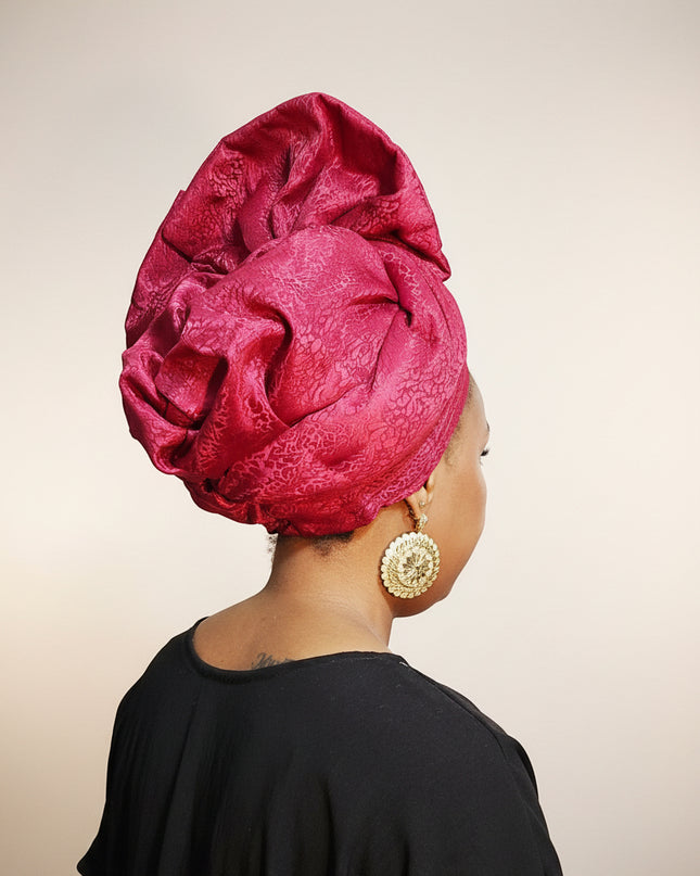 Turban chapeau éventail - Rouge