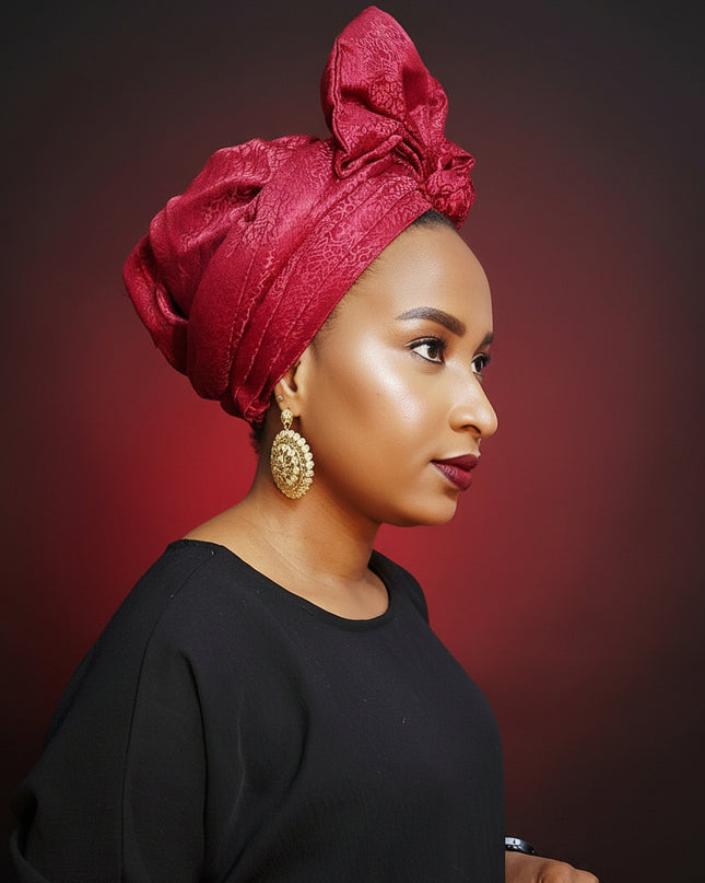 Turban chapeau éventail - Rouge