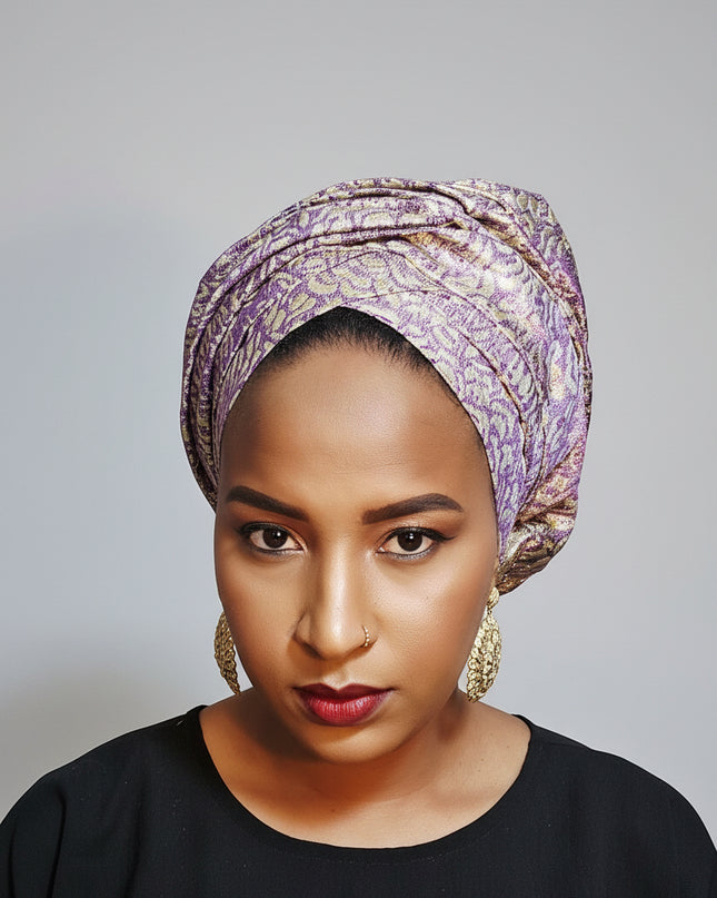 Turban chapeau rembourré - Violet