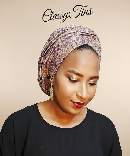Turban chapeau rembourré - Violet