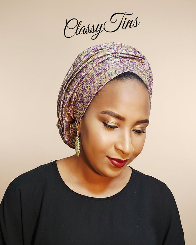 Turban chapeau rembourré - Violet