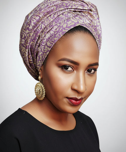 Turban chapeau rembourré - Violet