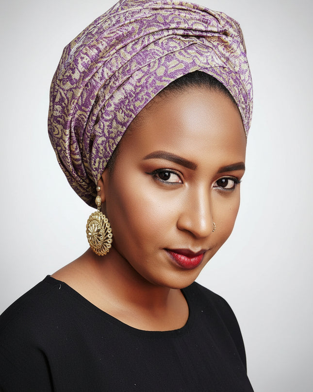 Turban chapeau rembourré - Violet