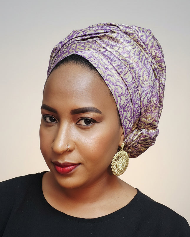 Turban chapeau rembourré - Violet
