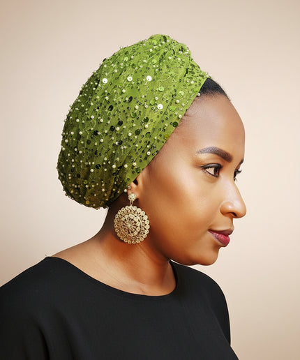 Turban pailleté - Vert