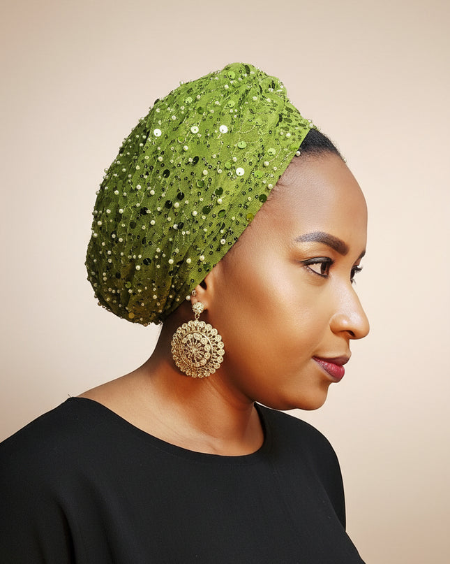 Turban pailleté - Vert