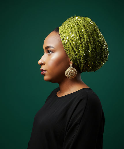 Turban pailleté - Vert