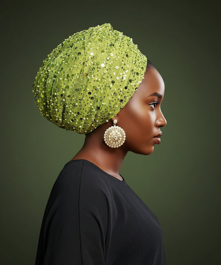 Turban pailleté - Vert