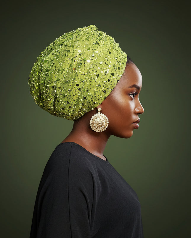 Turban pailleté - Vert