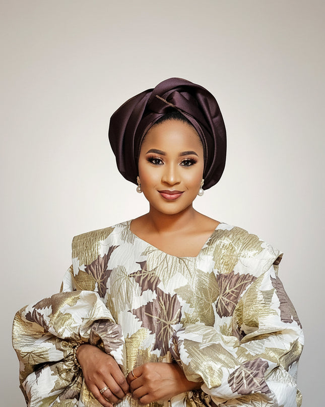 Boubou brocart bolatito - Beige